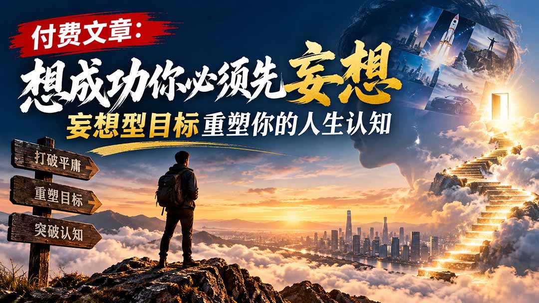 付费文章：想成功你必须先妄想，妄想型目标重塑你的人生认知-海之城短剧项目