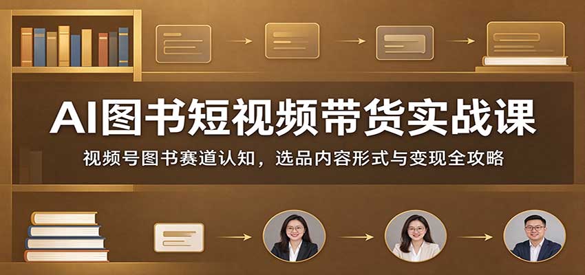 AI图书短视频带货实战课：视频号图书赛道认知，选品内容形式与变现全攻略 - 福缘网
